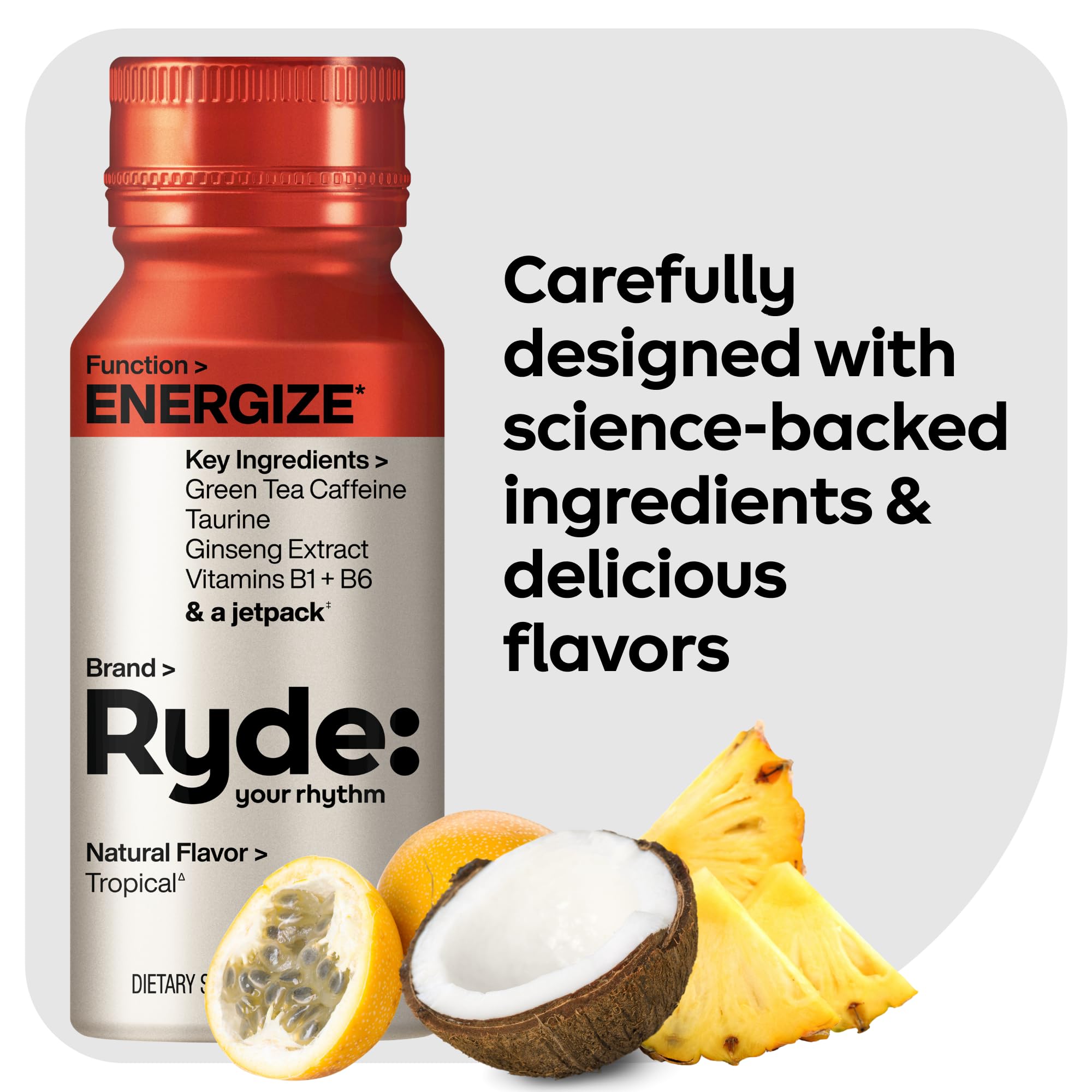 Ryde Energize Shot glass with shot easy sipping anytime