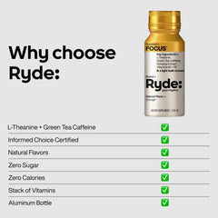 Ryde Focus Shot orange flavor with refreshing taste