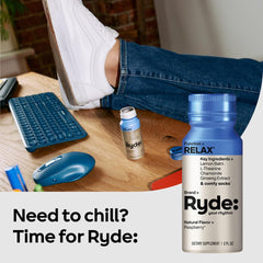 RYDE Relax Shot 8-pack box showcases on-the-go calming for busy days