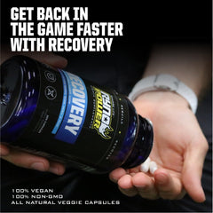 Ryno Power Recovery bottle in a gym bag ready to travel.