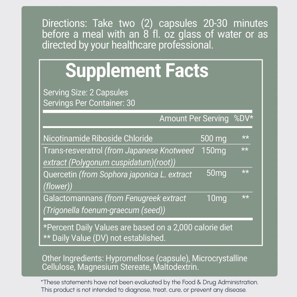 RYOS RefuseToAge label closeup with 60 vegan capsules and USA manufacturing.