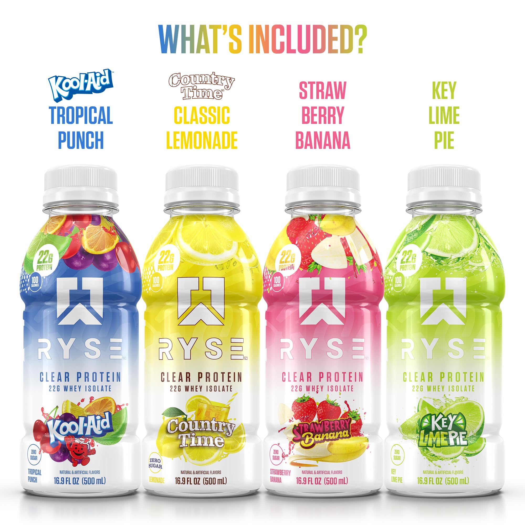 RYSE Clear Protein Drink Country Time Lemonade flavor can, offering a fruity, refreshing protein option.
