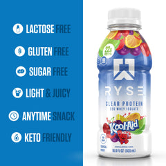 RYSE Clear Protein Drink post-workout scene emphasizing lean recovery and hydration