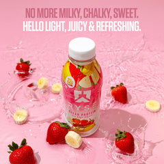 RYSE Clear Protein Drink Strawberry Banana ingredients: premium whey isolate, lactose-free, no artificial additives
