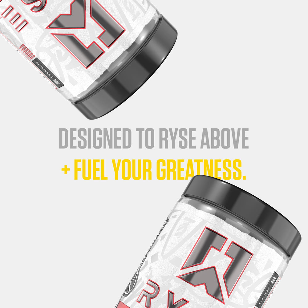 RYSE USA-made label emphasizes quality and safety in every scoop.