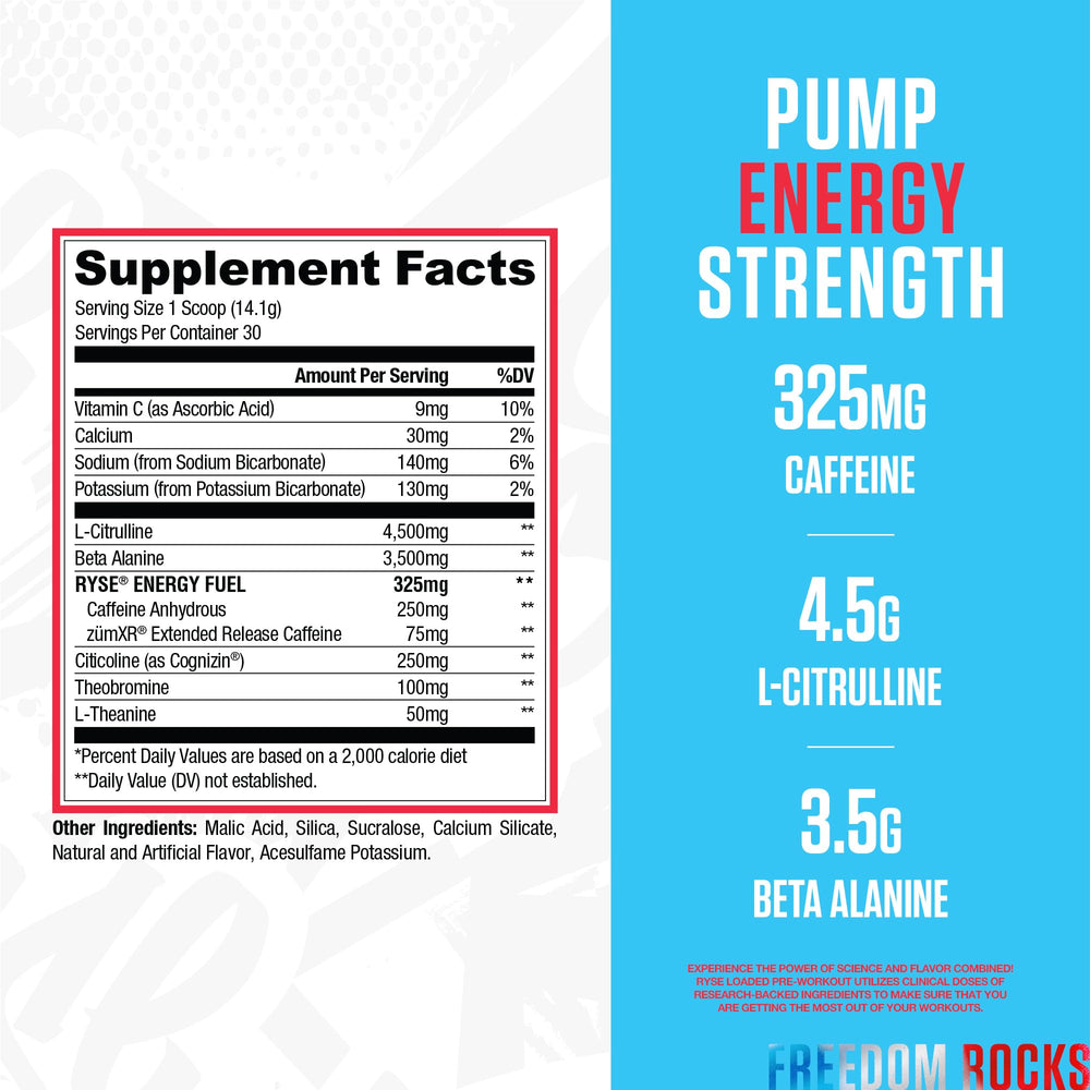 Scoop beside label highlights Citrulline for better pumps.