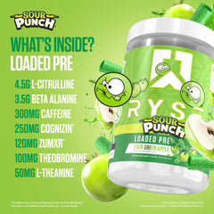 RYSE Loaded shows Citrulline and Beta-Alanine for pump and endurance potential.