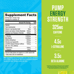 RYSE Loaded pre-workout lemon lime scoop shows measurement for consistent dosing and energy.