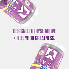 RYSE Kool-Aid Grape mix in gym setting signals ready-to-train focus.
