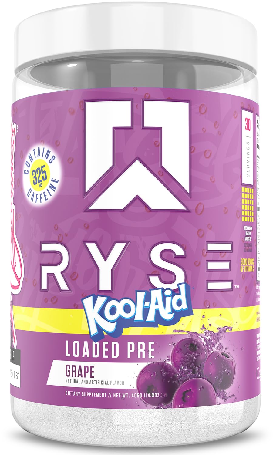 RYSE Loaded Pre Workout Kool-Aid Grape pour energizing your session with clean focus.