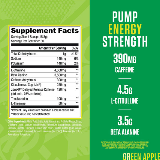 Scoop pouring from the tub demonstrates quick mix for pre-workout routines.