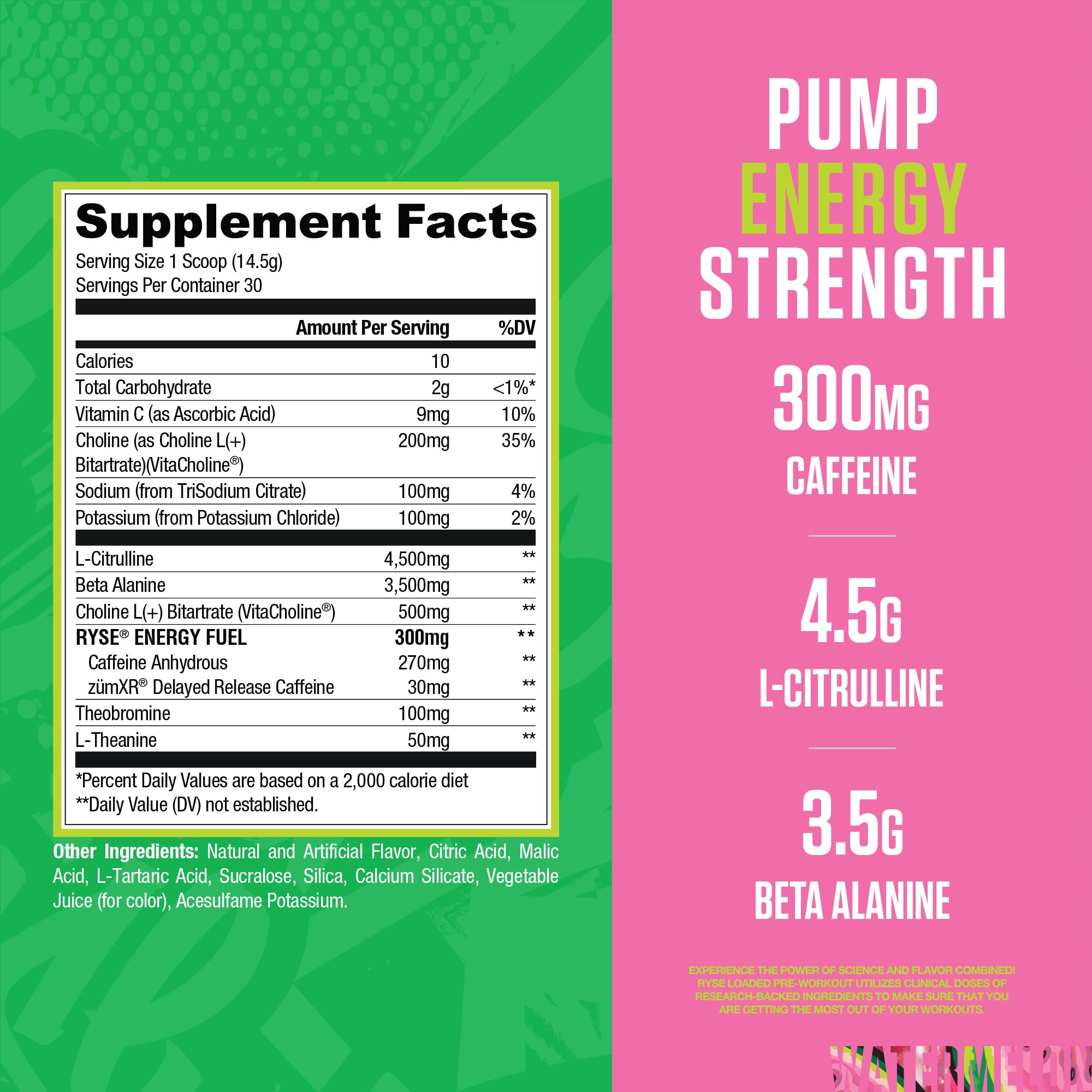 Close-up of the scoop with Citrulline and Beta Alanine ingredients for enhanced performance