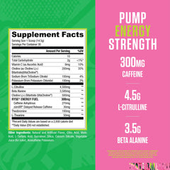Close-up of the scoop with Citrulline and Beta Alanine ingredients for enhanced performance