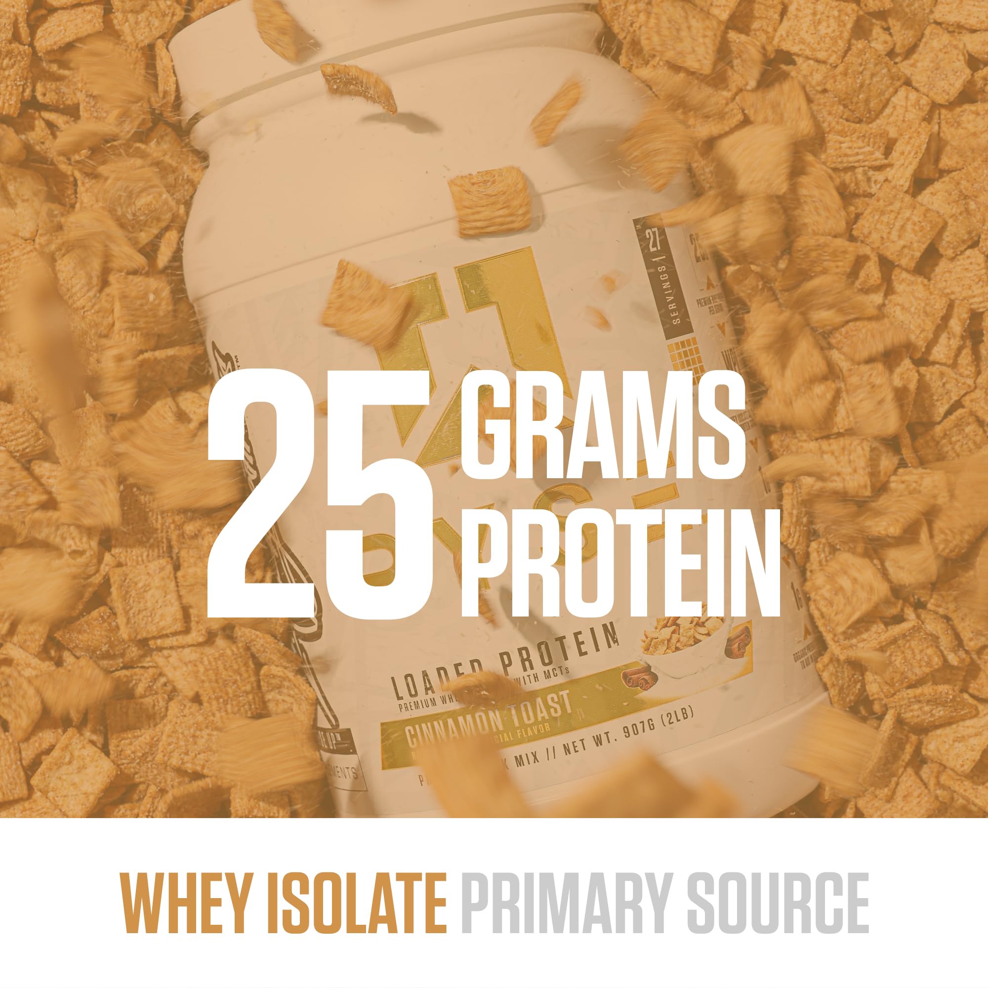 RYSE Loaded Protein Cinnamon Toast shake shows creamy texture and inviting aroma