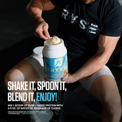RYSE Loaded Protein Fruity Crunch prep idea for smoothies or oats