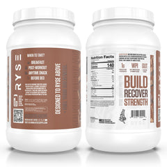 RYSE Loaded Protein Milk Chocolate ingredient wheel highlights high-quality protein sources.