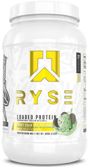RYSE Loaded Protein Mint Chip Ice Cream tub showcases premium formula and flavor