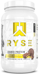 RYSE Loaded Protein Peanut Butter Cup tub, ideal for post-workout fueling and flavor.