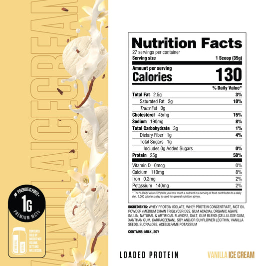 Close-up of RYSE Loaded Protein Powder texture showing smooth mix.