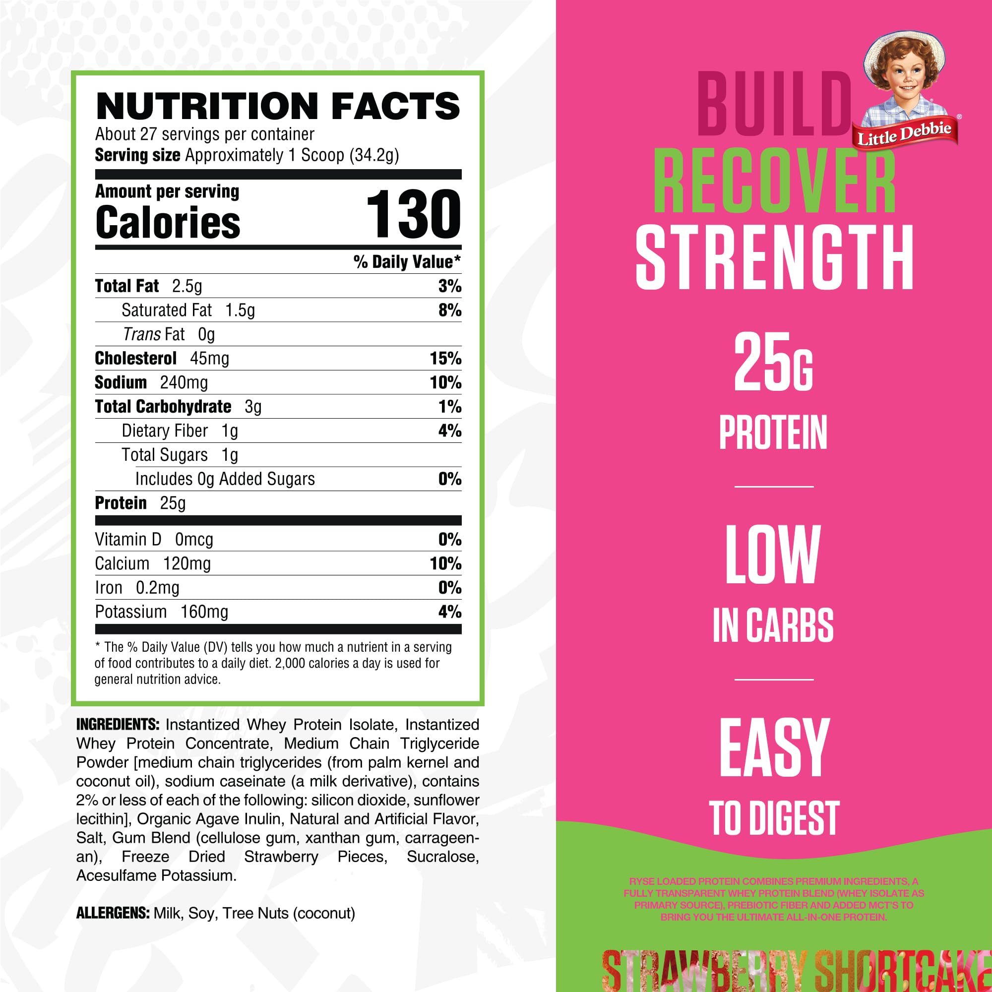 RYSE Loaded Protein scoop beside a shake, convenient daily protein source.