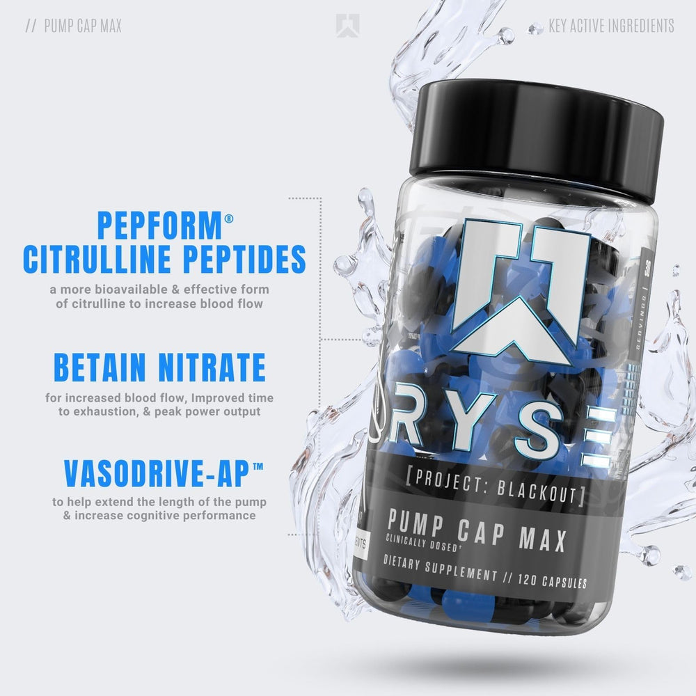 Pouring capsules for quick, convenient pre-workout dosing by RYSE