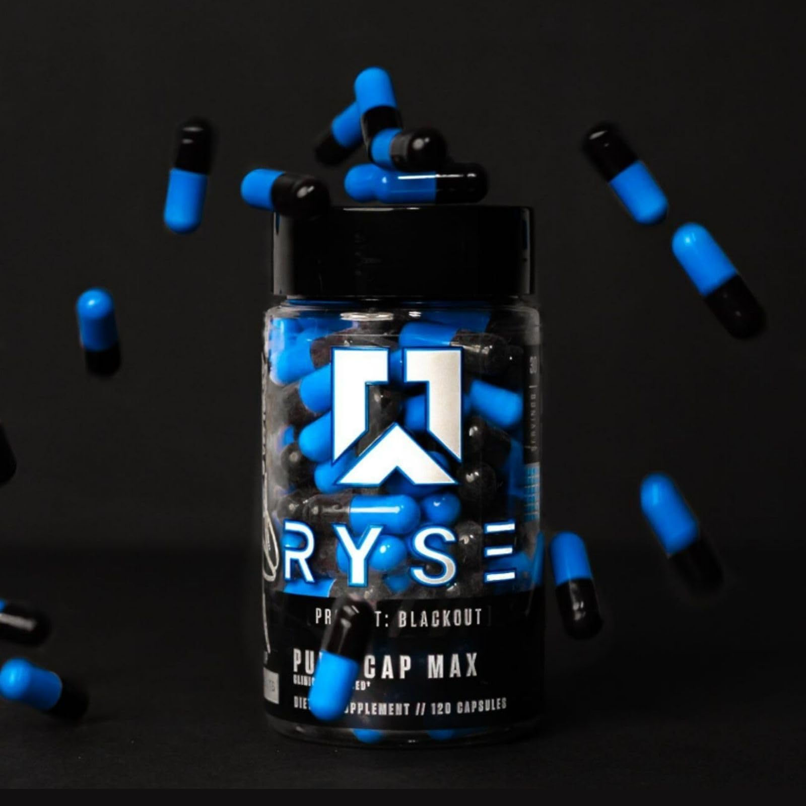 RYSE Pump Cap Max on-the-go pre-workout support in capsule form