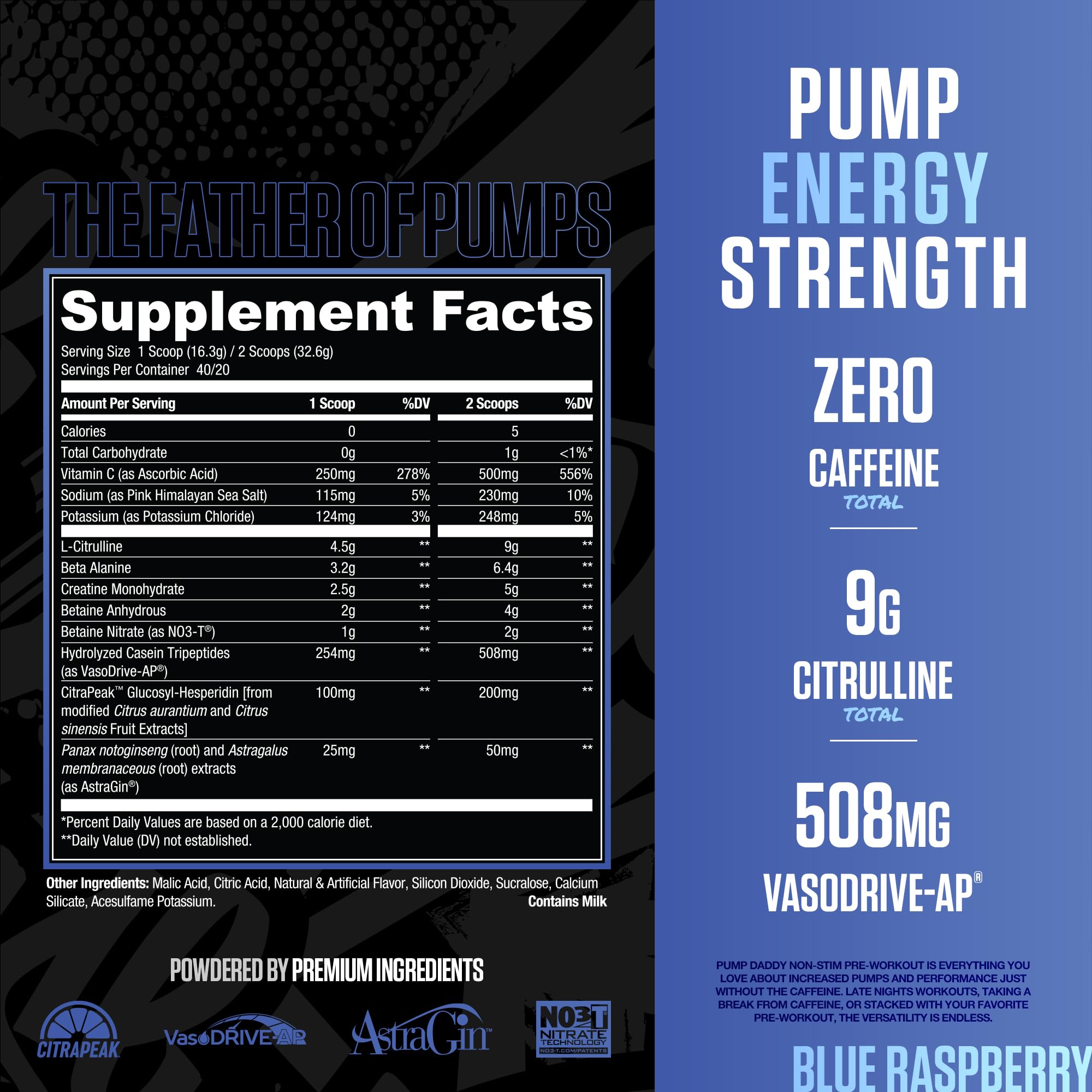 RYSE Pump Daddy V2 scoop close-up highlights easy measuring and portability.
