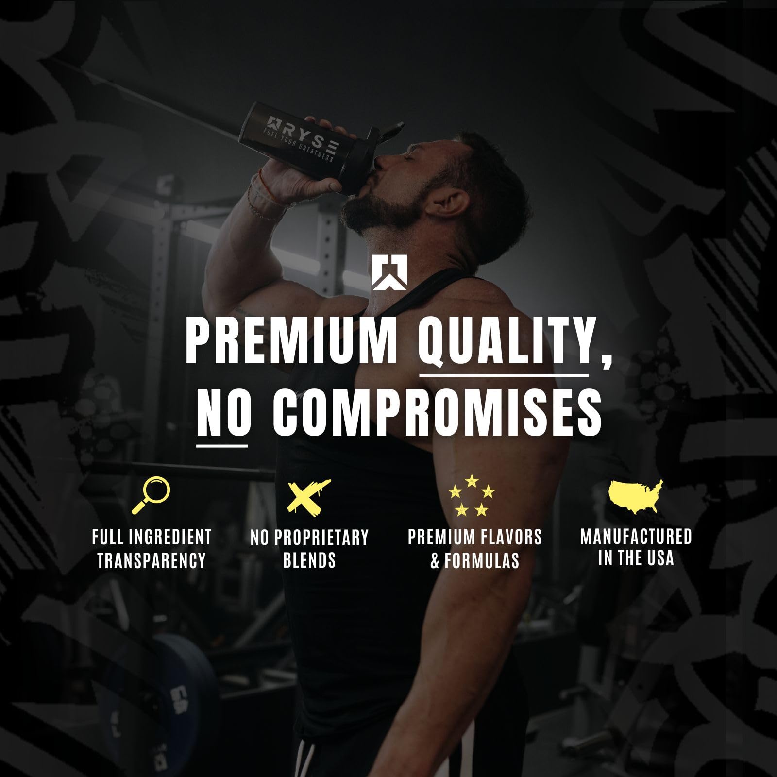 RYSE Up BCAA Focus Lemonade cup promotes hydration and sharp focus.