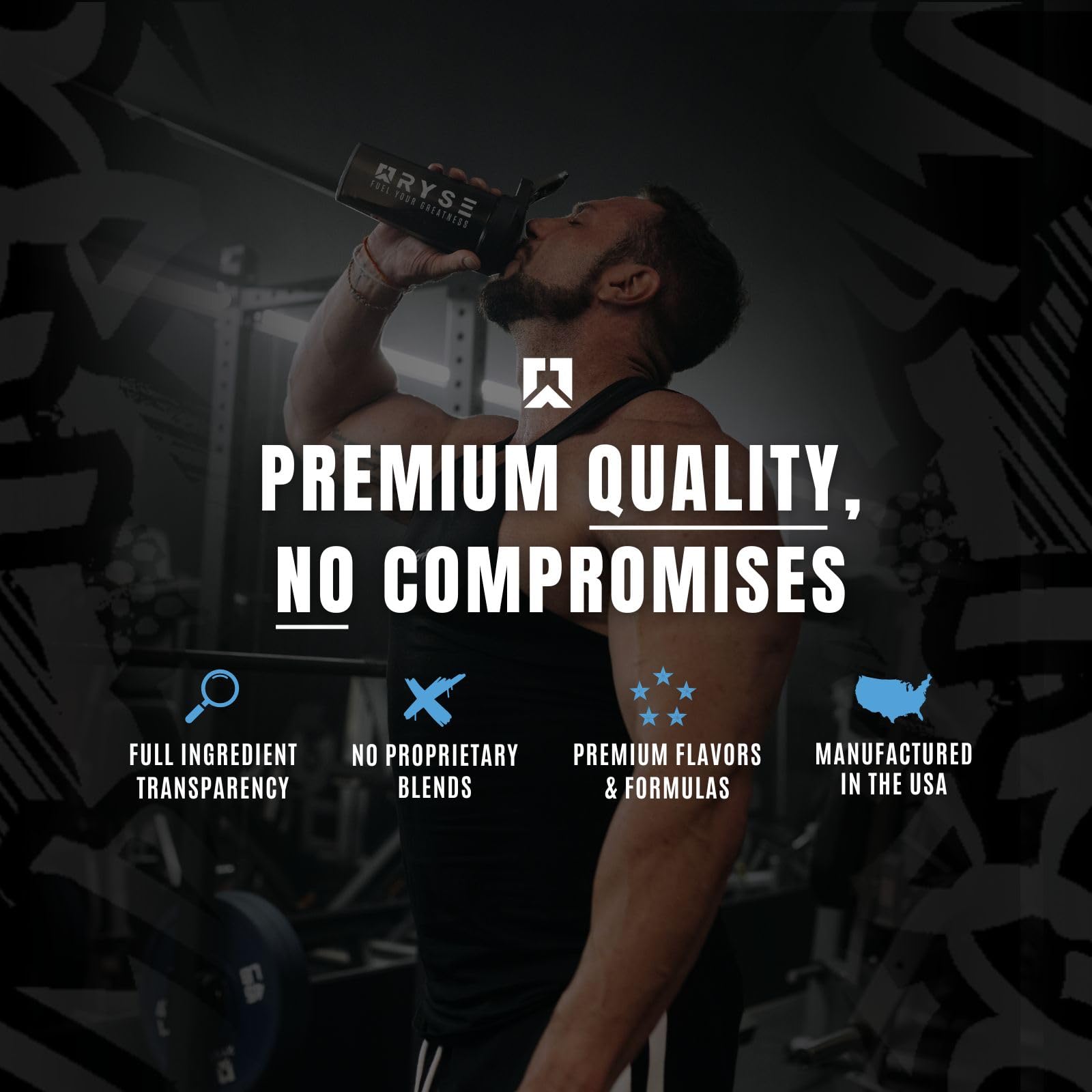 RYSE Up BCAA Focus Powder featuring natural caffeine for clean energy