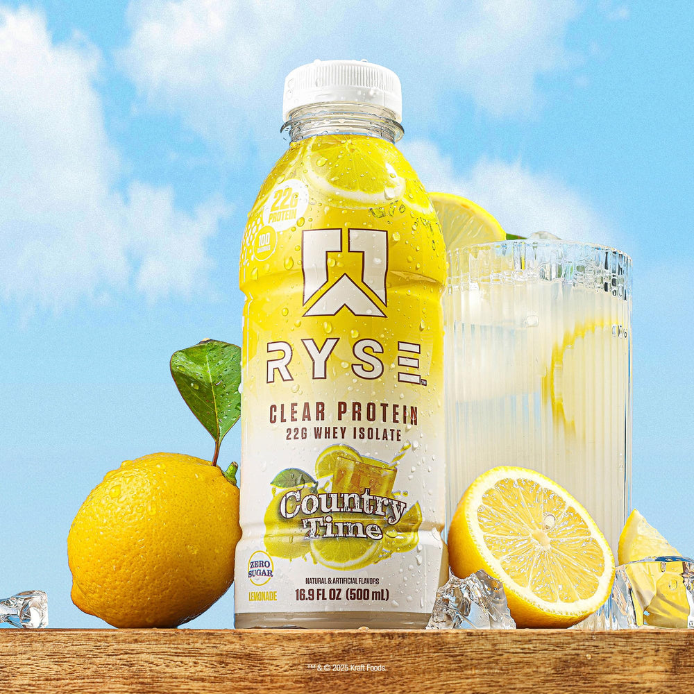 RYSE Clear Protein Drink 12-pack packaging for easy on-the-go hydration