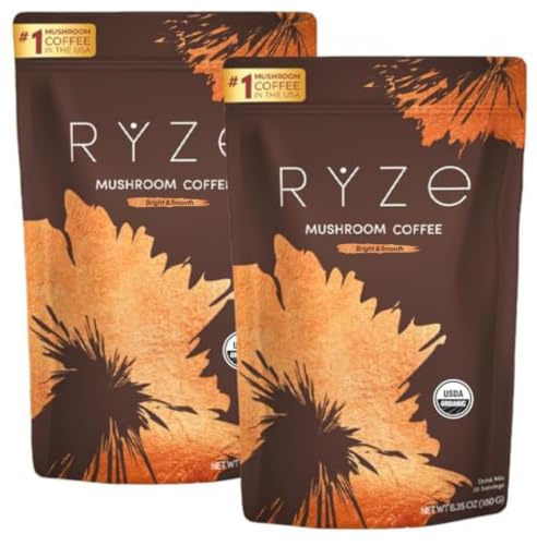 RYZE mushroom coffee starter kit pack for energized mornings.