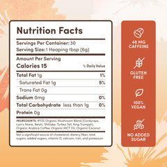 RYZE SUPERFOODS Mushroom Coffee packaging image suggesting convenient 30 servings for daily use
