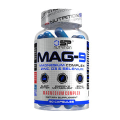 S Nutrition MAG-9 bottle and capsules support a peaceful nighttime routine