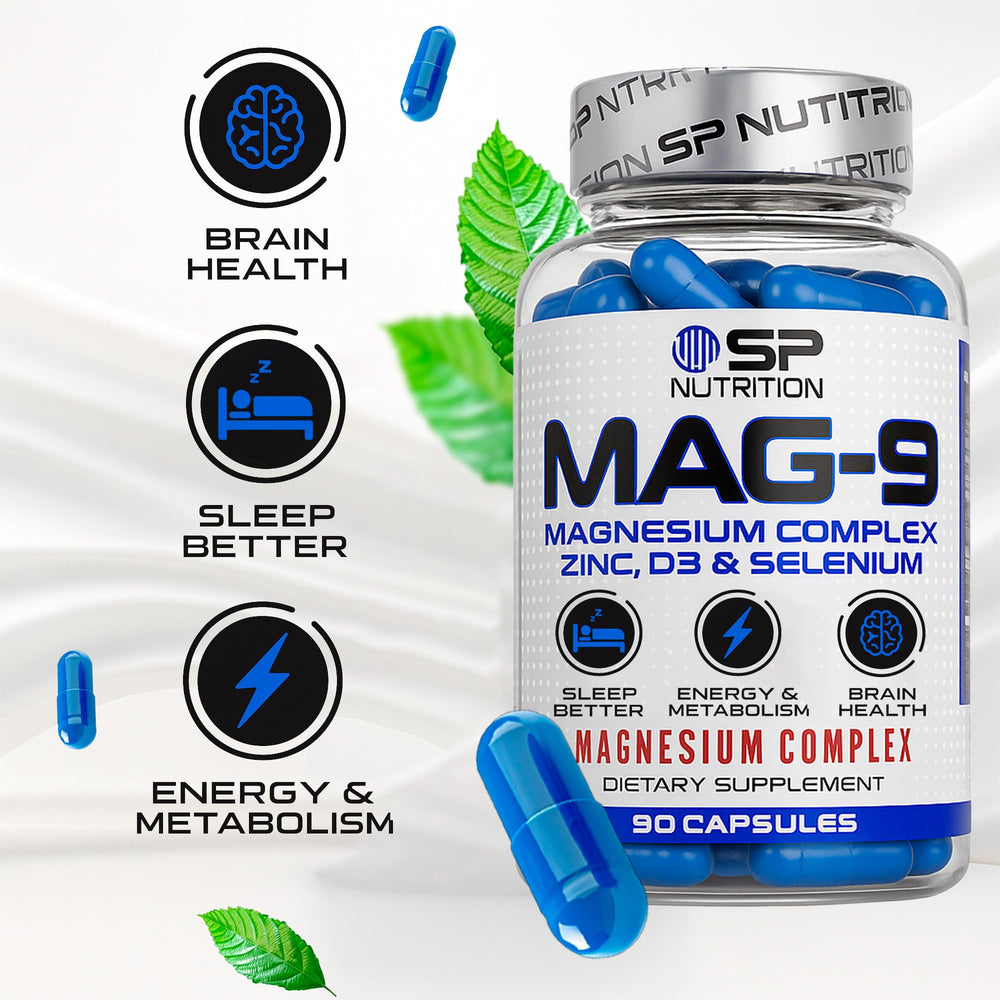 S Nutrition MAG-9 label close-up highlighting the mineral blend for daily wellness