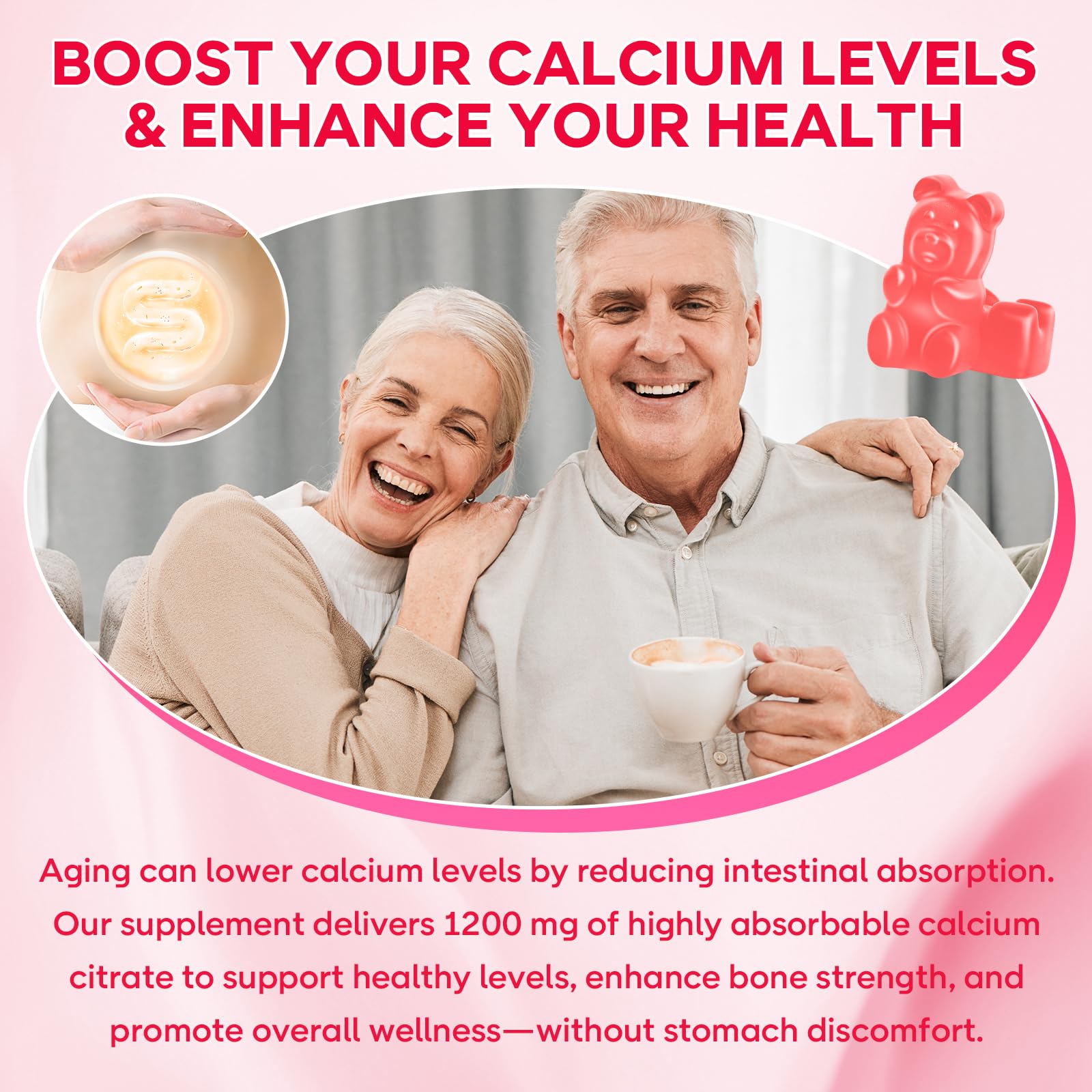 Saajoor calcium citrate gummies packaging conveys on the go bottle for daily use