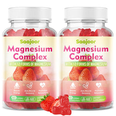 Saajoor magnesium complex gummies in a bottle for daily wellness and flavor.