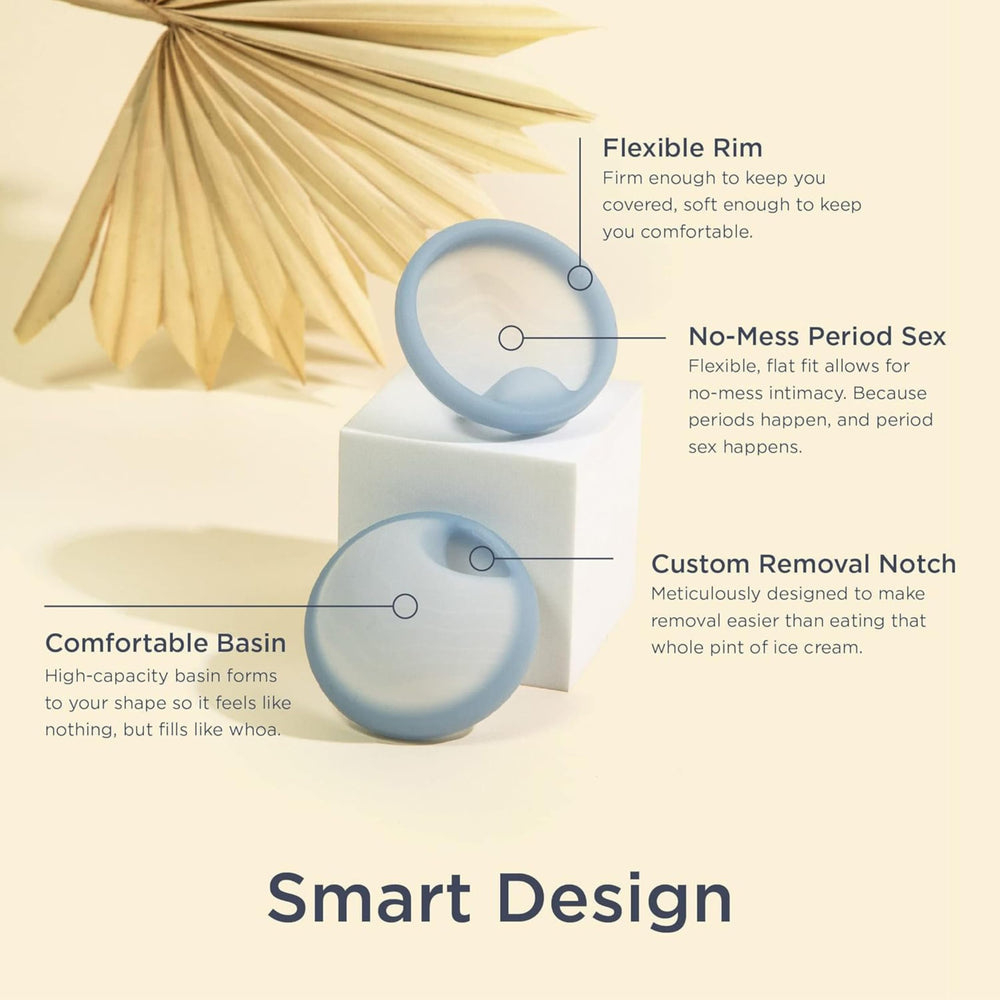Saalt Disc blue regular soft-fit demonstrates flexible, comfortable wear.