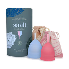 Saalt menstrual cup with soft bulb shape for easy insertion and a comfortable seal.