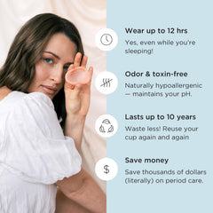 Saalt Menstrual Disc Duo high-capacity design holds up to six tampons worth of flow.