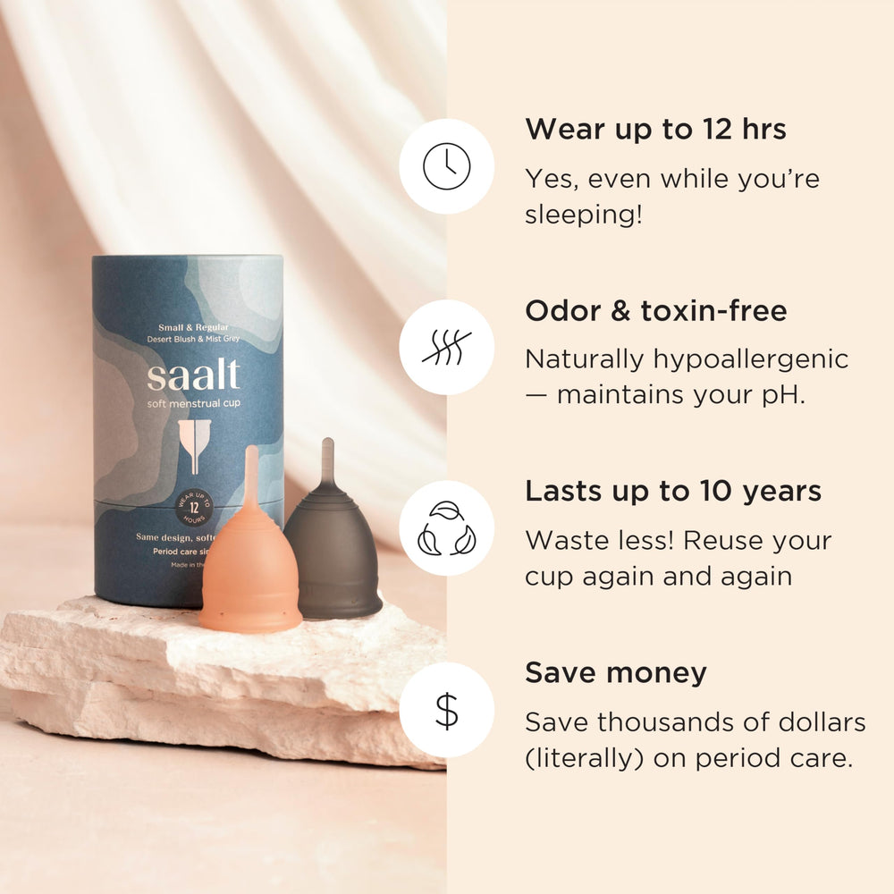 Saalt Soft Cup flexible stem for secure, gentle fit