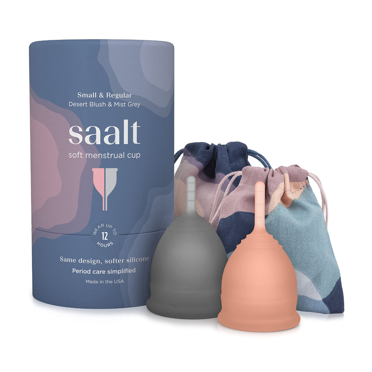 Saalt Soft Cup regular size in desert blush for day-long protection