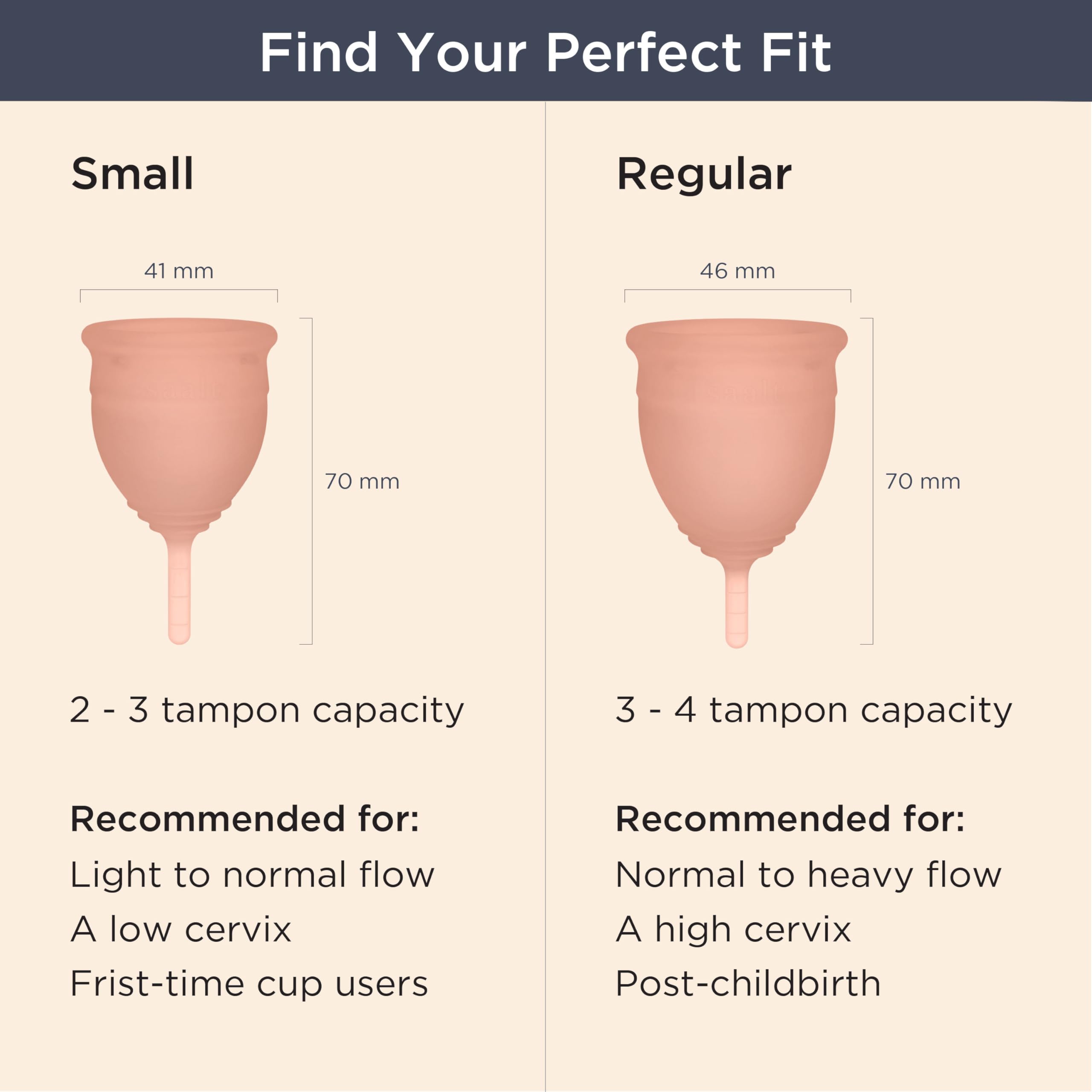 Saalt Soft cup with carry pouch for discreet use