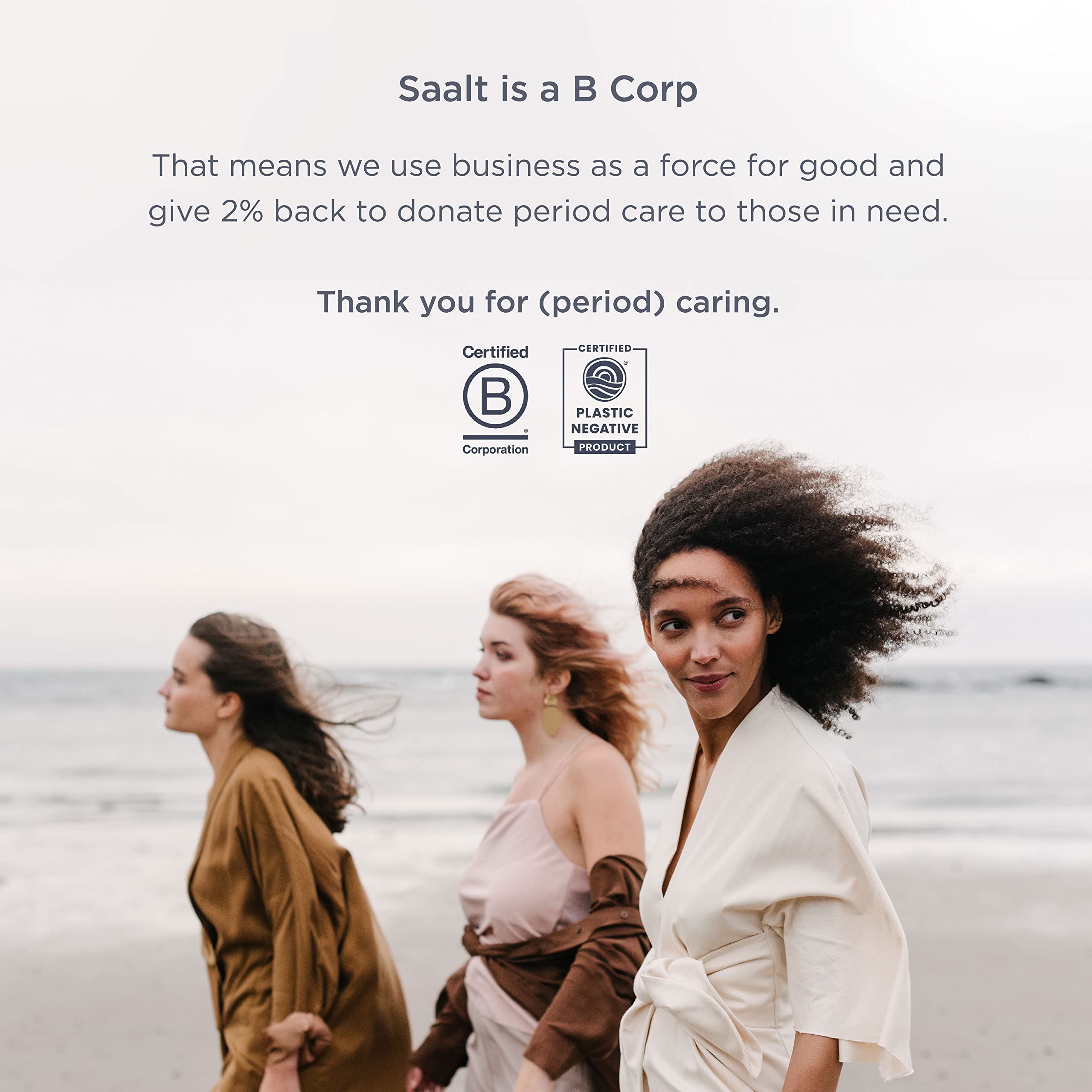 Saalt Soft Desert Blush packaging highlights reusable design