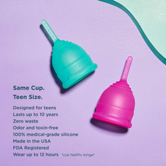 Saalt Teen Cup held in hand for on-the-go use