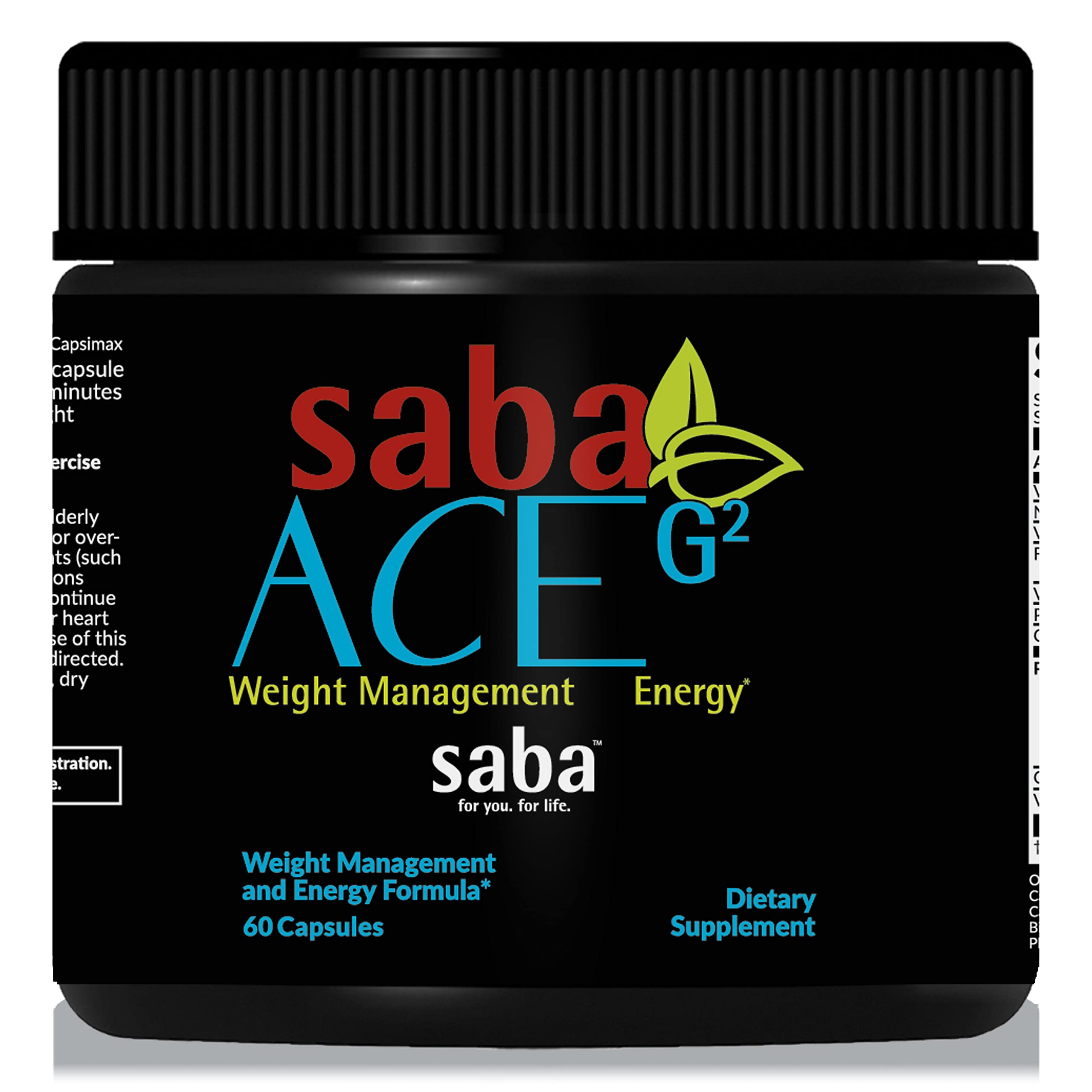 Saba ACE G2 bottle front for quick, jitter-free pre-workout energy