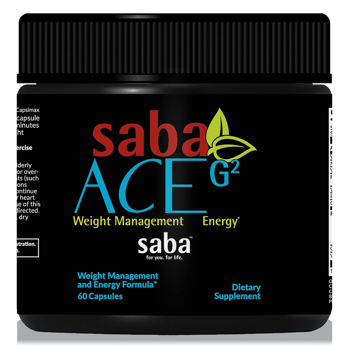 Saba ACE G2 bottle front for quick, jitter-free pre-workout energy