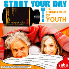 Saba Pomegranate Plus adaptogens symbolizing stress support and vitality