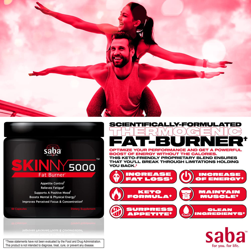 Active lifestyle shot with Saba Skinny 5000 for energy.