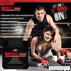Close-up of Saba Skinny 5000 capsules for appetite control.