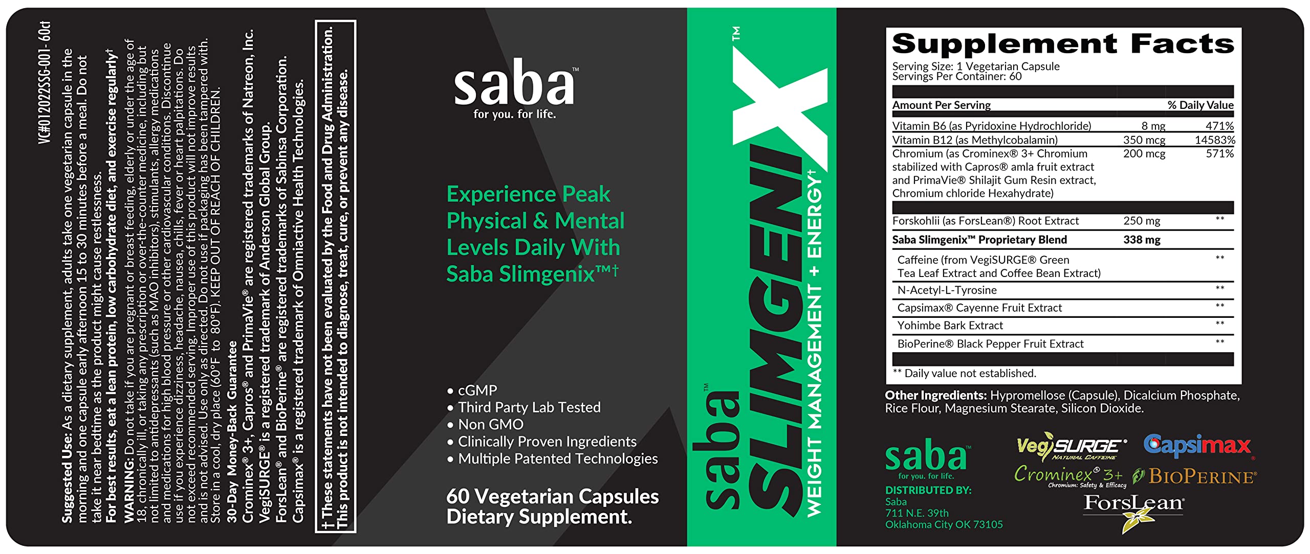 Saba SlimGenix plant-based nutrients support safer wellness